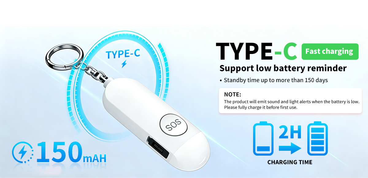 Carga USB-C de la alarma personal